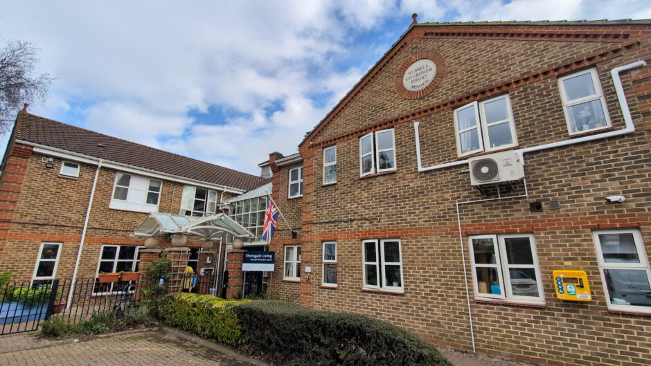 Main entrance of Russell Churcher Court care home.